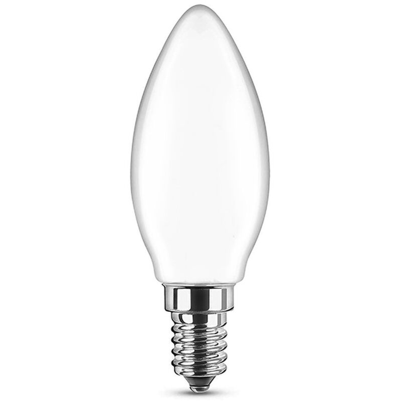 foto del prodotto lampadina led opaca a filamento e14 c35 a candela 6w bianco freddo 6500k novaline