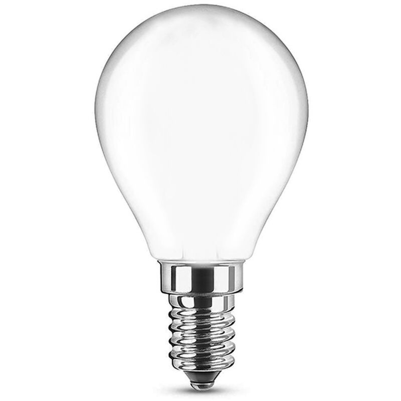 foto del prodotto lampadina led opaca a filamento e14 g45 a sfera 6w bianco caldo 2700k novaline