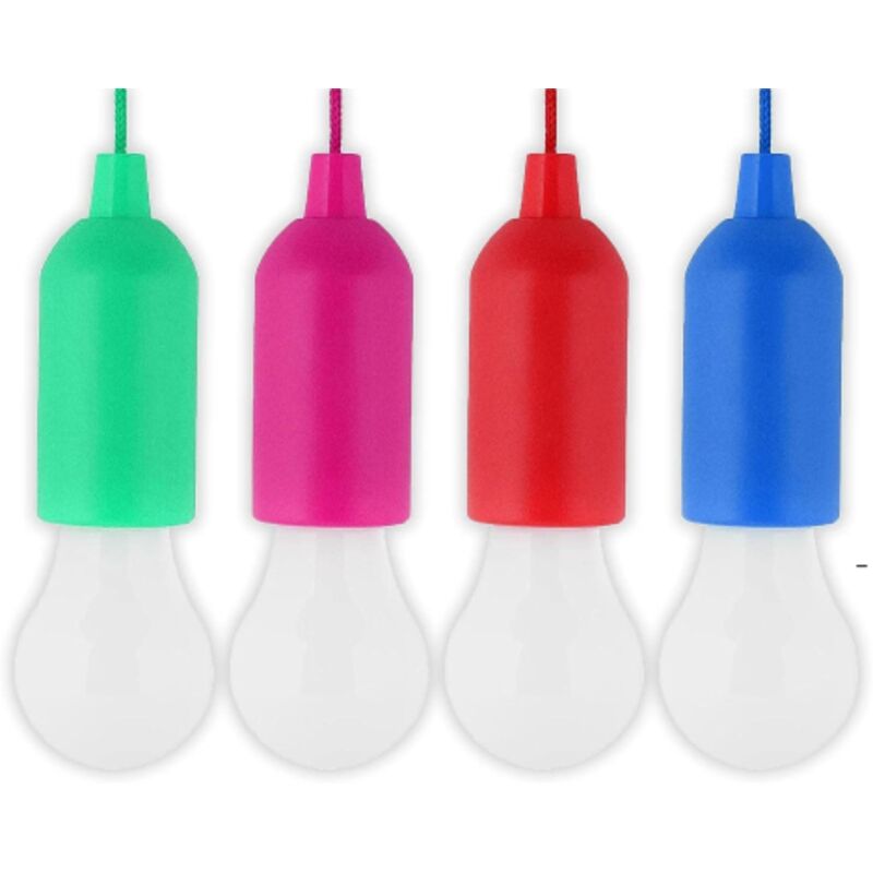 foto del prodotto lampadina led portatile handy lux colours senza fili a batteria accensione a tiro antiurto vari colori