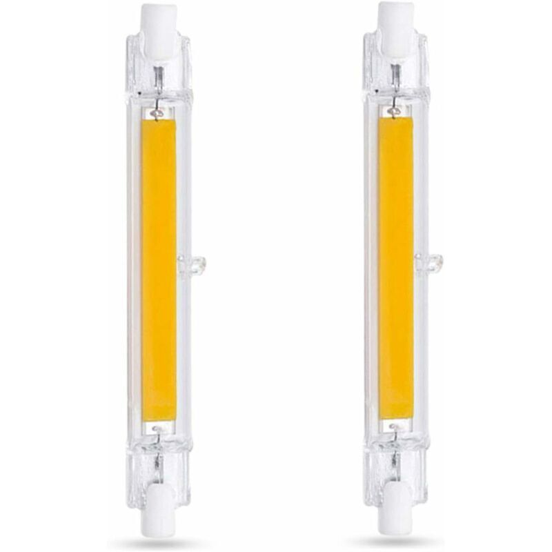 foto del prodotto lampadina led r7s 118 mm 10 w bianco caldo 3000 k, 1000 lm, equivalente alla lampada alogena r7s j118 80 w 100 w, non dimmerabile, lampadina led cob