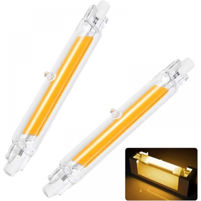 foto del prodotto lampadina led r7s 118 mm 20 w 220 v equivalente a lampadina alogena 200 w, tubo led r7s bianco caldo 3000 k, 2000 lm, dimmerabile a 360 , senza
