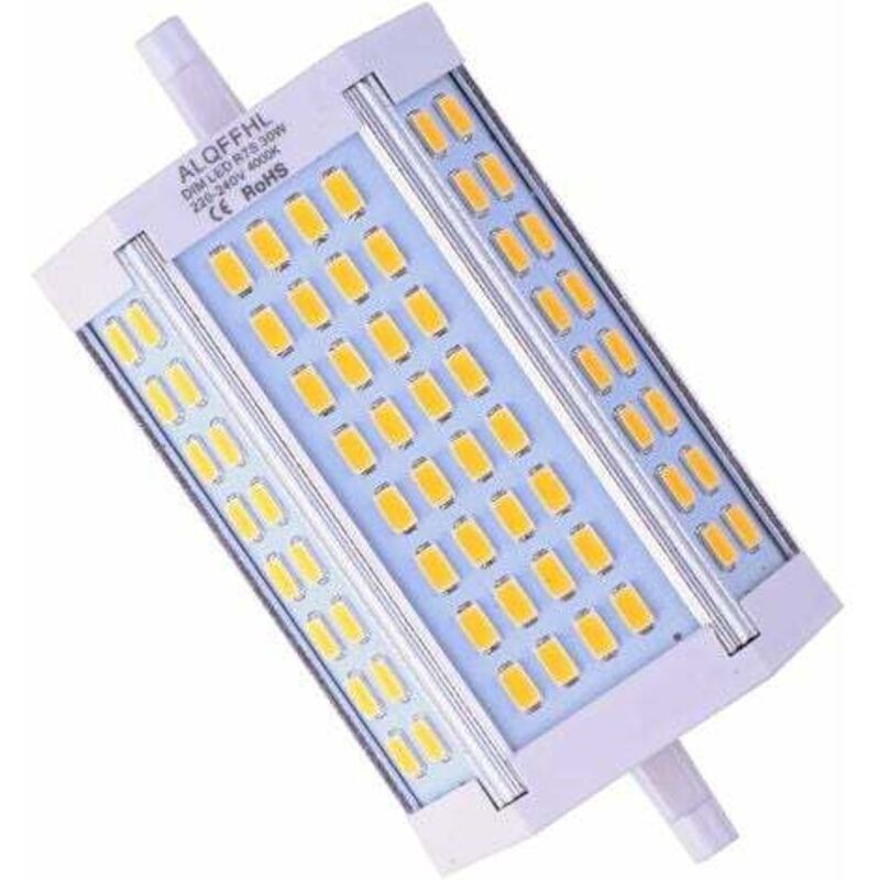 foto del prodotto lampadina led r7s 118 mm dimmerabile da 30 w, faretti led lineari a doppia estremit tipo j equivalenti a lampade alogene t3 da 200 w e 300 w , 3000