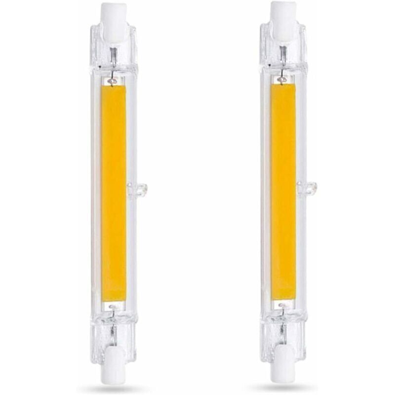 foto del prodotto lampadina led r7s 118mm 10w blachaud 3000k, 1000lm, equivalente a lampada alogena r7s j118 80w 100w, non dimmerabile, lampadina led cob sottile r7s