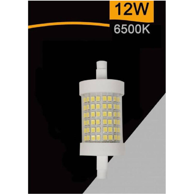 foto del prodotto lampadina led r7s 12 watt 1320 lumen luce 3000k 6500k 4000k sparac r7s 12w 002 bianco freddo trade shop traesio