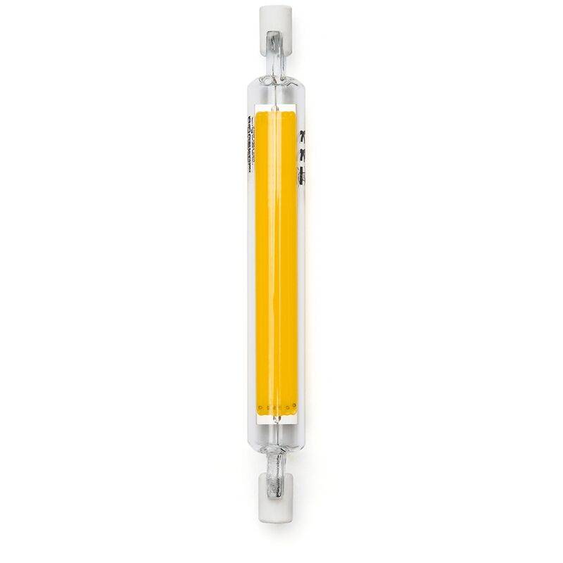foto del prodotto lampadina led r7s lineare 118mm 9w cob in vetro bianco caldo 3000k aigostar