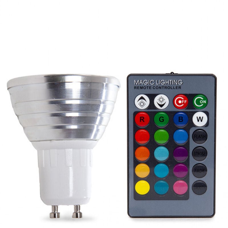 foto del prodotto lampadina led rgb gu10 3w telecomando 40.000h pl187220 gu10 