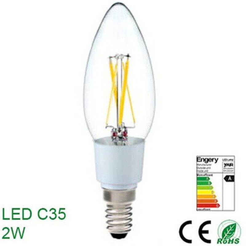 foto del prodotto lampadina led risparmio energetico 2 w e14 basso consumo luce calda classe a trade shop traesio