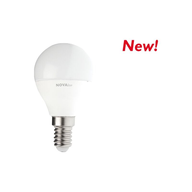 foto del prodotto lampadina led sfera 5,5 w e14, luce calda 3000 k novaline