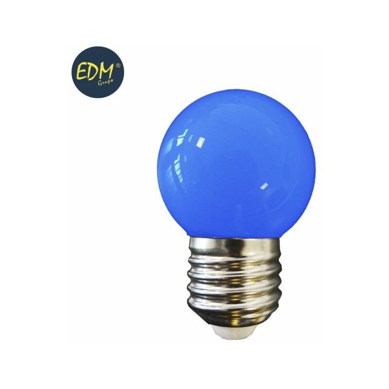 foto del prodotto lampadina led sferica e27 1w 80lm luce blu 45x69mm edm