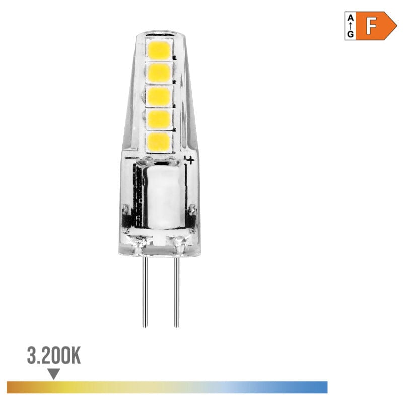 foto del prodotto lampadina led silicone bi pin g4 12v 2w 180lm 3200k luce calda 1x3,7cm