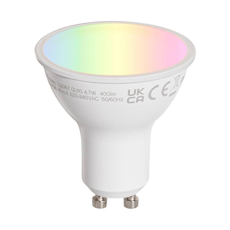foto del prodotto lampadina led smart gu10 50mm trasparente 4.7w 400 lm 2200 2400k luedd