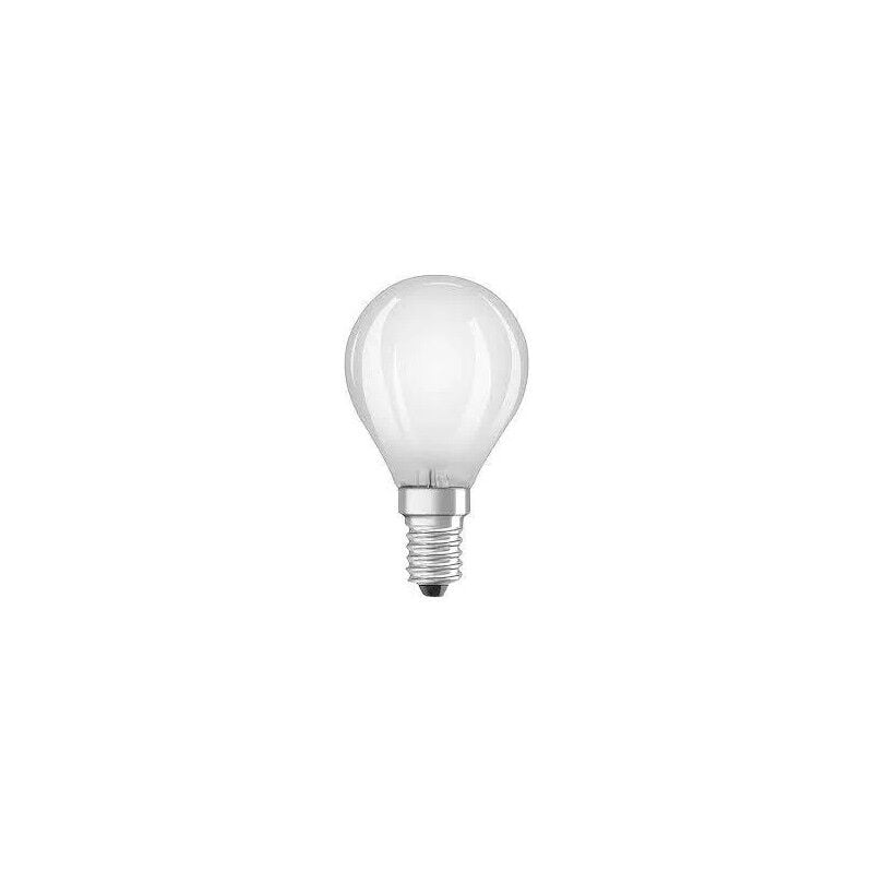 foto del prodotto lampadina led smerigliata a sfera e14, 4w, bianco caldo.