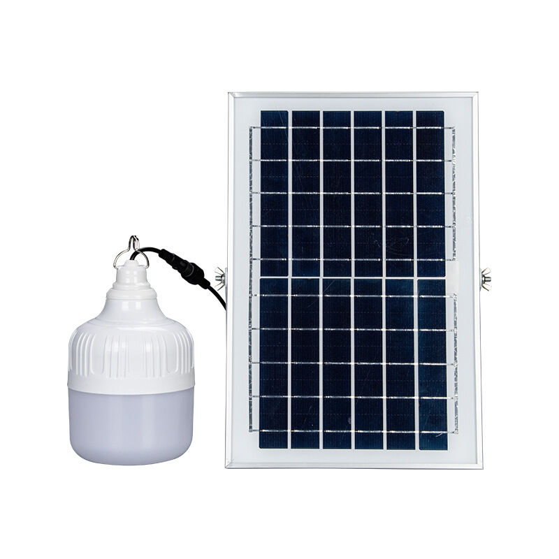foto del prodotto lampadina led solare con pannello solare da 300 w