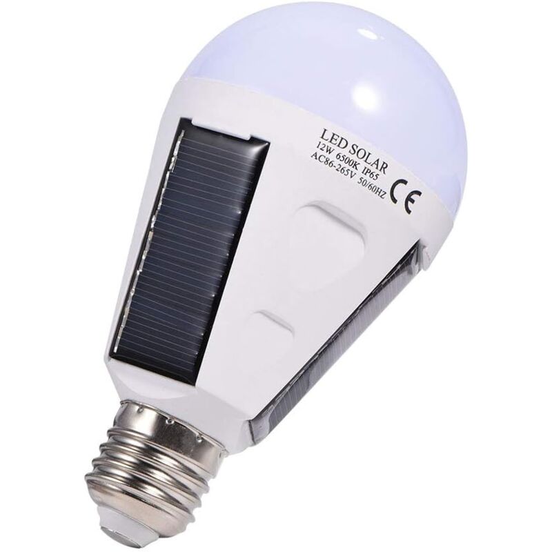 foto del prodotto lampadina led solare e27 ip 65 lampadina led emergenza portatile con gancio 12w 