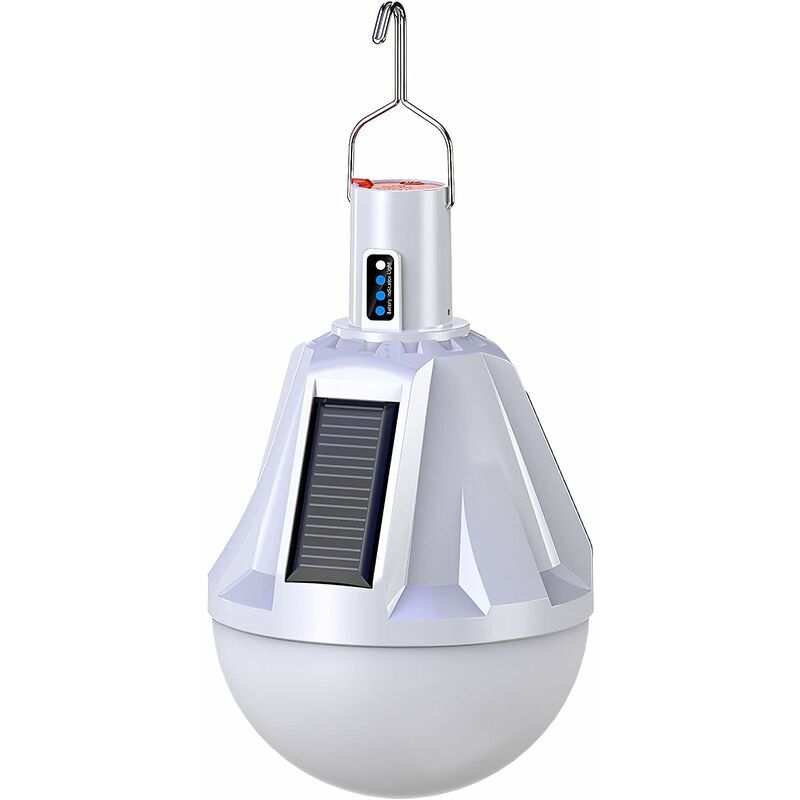 foto del prodotto lampadina led solare, lampada solare ricaricabile tramite usb, lampada sospesa per esterni, lampada con telecomando, illuminazione impermeabile per