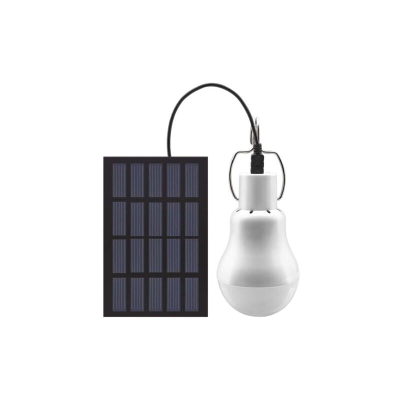 foto del prodotto lampadina led solare portatile a energia solare con pannello solare per giardino, patio, interni, esterni, escursionismo, campeggio, tenda,