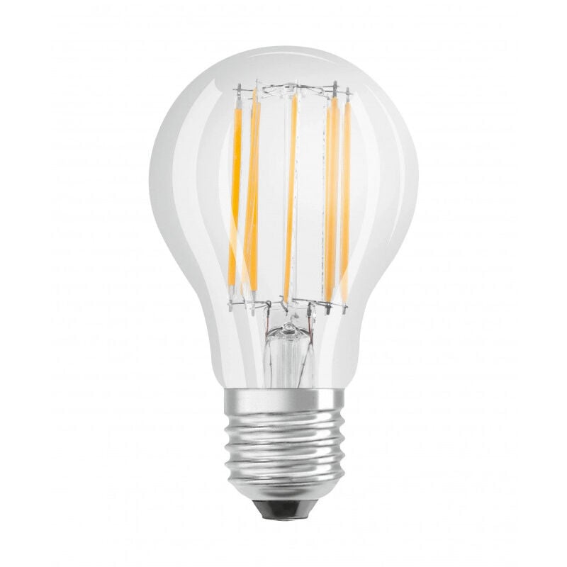foto del prodotto lampadina led standard e27 in vetro trasparente, 4w, bianco freddo.