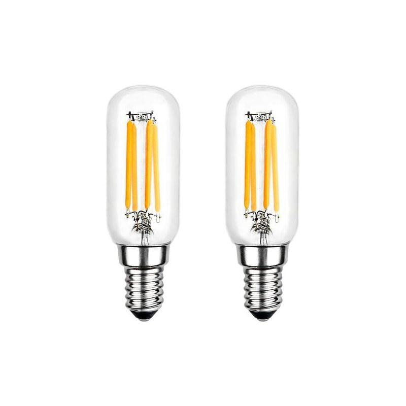 foto del prodotto lampadina led, t25 e14 4w, luce bianca calda 2700k, 400lm, lampadina led tubolare a filamento per cappa aspirante, non dimmerabile, confezione da 2