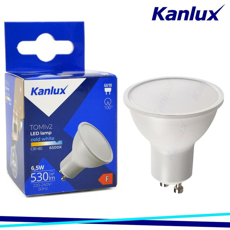immagine 0 del prodotto lampadina led tomiv2 6,5w gu10 cw kanlux luce fredda
