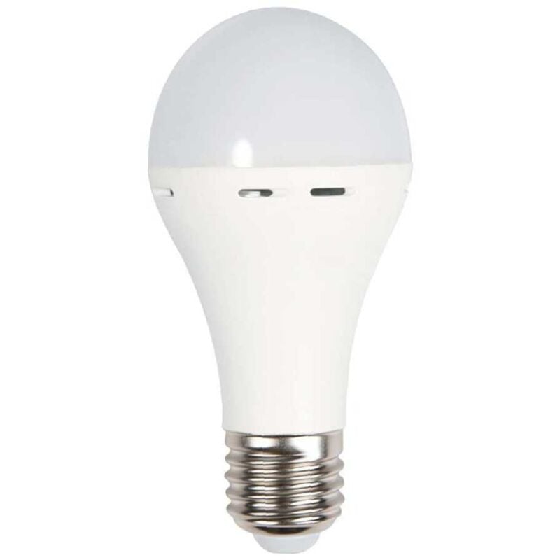 foto del prodotto lampadina led utilizzabile come torcia e27 9w a70 con batteria da 3h 4000k vt 509 7010