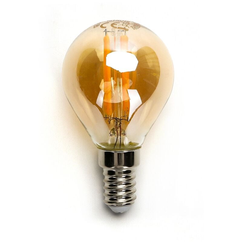 foto del prodotto lampadina led vintage a filamento e14 g45 a sfera 4w bianco caldo 2200k aigostar