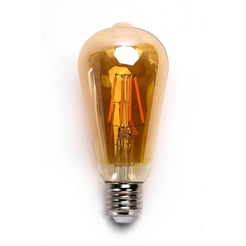 foto del prodotto lampadina led vintage a filamento e27 st64 4w bianco caldo 2200k aigostar