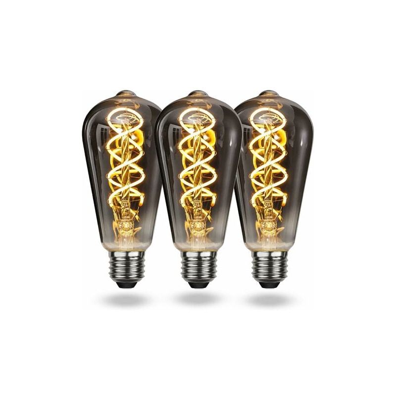 foto del prodotto lampadina led vintage e27 bianco caldo, lampadina vintage e27 dimmerabile a filamento a spirale 4w luce soffusa, lampadina vintage edison e27 adatta
