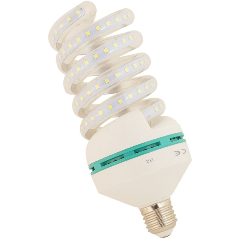 foto del prodotto lampadina luce led spirale e27 basso consumo luce bianco bianca freddo 6500k w bianco freddo 7 watt trade shop traesio