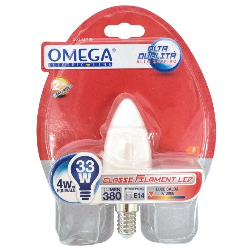 foto del prodotto lampadina milky a candela con filamento 4w e27 3000k