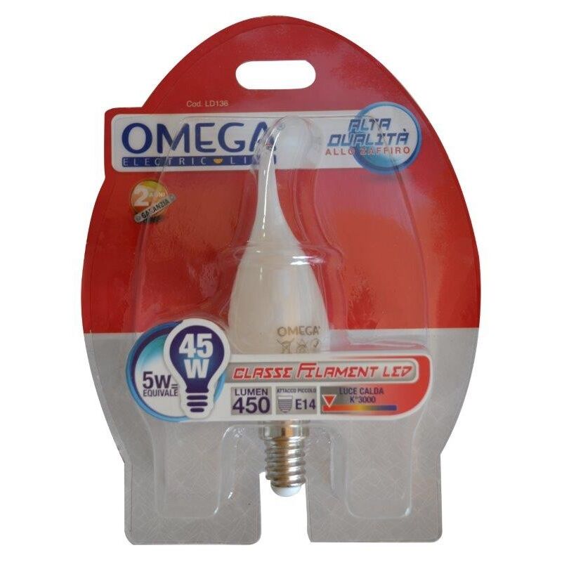 foto del prodotto lampadina milky a candela con filamento 4w e27 3000k