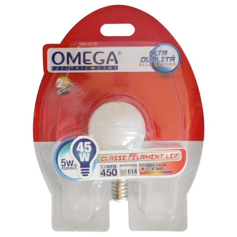 foto del prodotto lampadina milky a sfera con filamento p45 4w e14 3000k