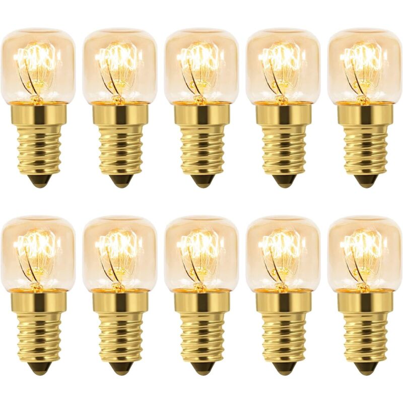 foto del prodotto lampadina per forno 15w e14 t22 confezione da 10 bianco caldo 2700k, 80lm ac 230v forno frigorifero