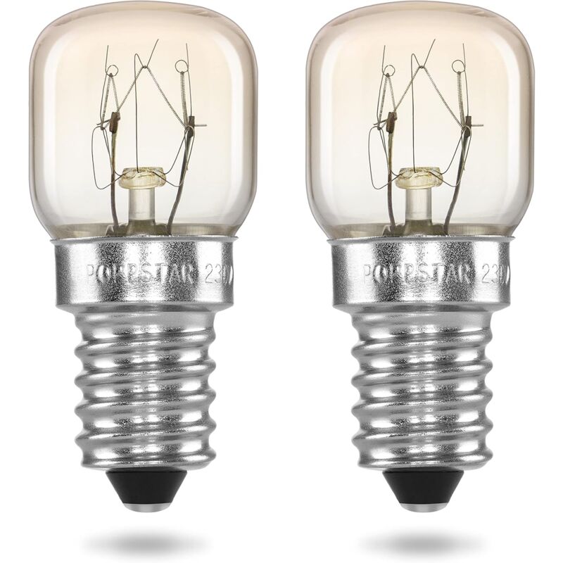 foto del prodotto lampadina per forno e14 15w resistente a 300 c bianco caldo 2700k, 85lm, t22 confezione da 2 lampade per forno classe energetica g lablanc