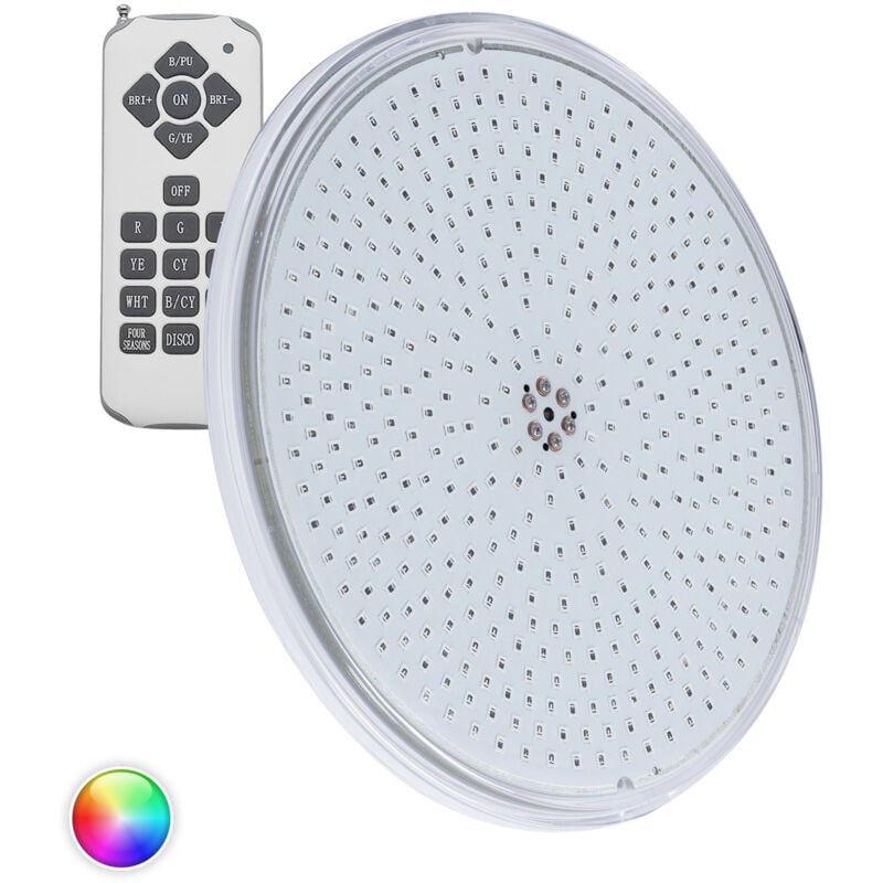 foto del prodotto lampadina piscina led rgb sommergibile slim 12v ac 35w ip68 par56 telecomando rf rgb