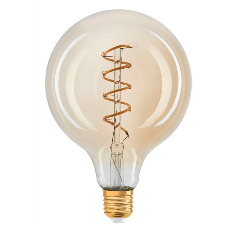 foto del prodotto lampadina retro vintage globo a filamento a spirale e27 g125 4w