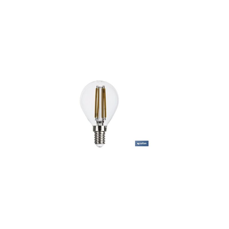 foto del prodotto lampadina sferica filamento led e14 4w 470lm 2700k