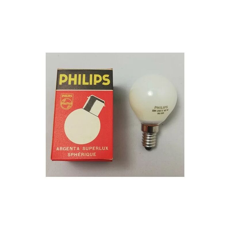 foto del prodotto lampadina sferica philips e14 40w argento superlux