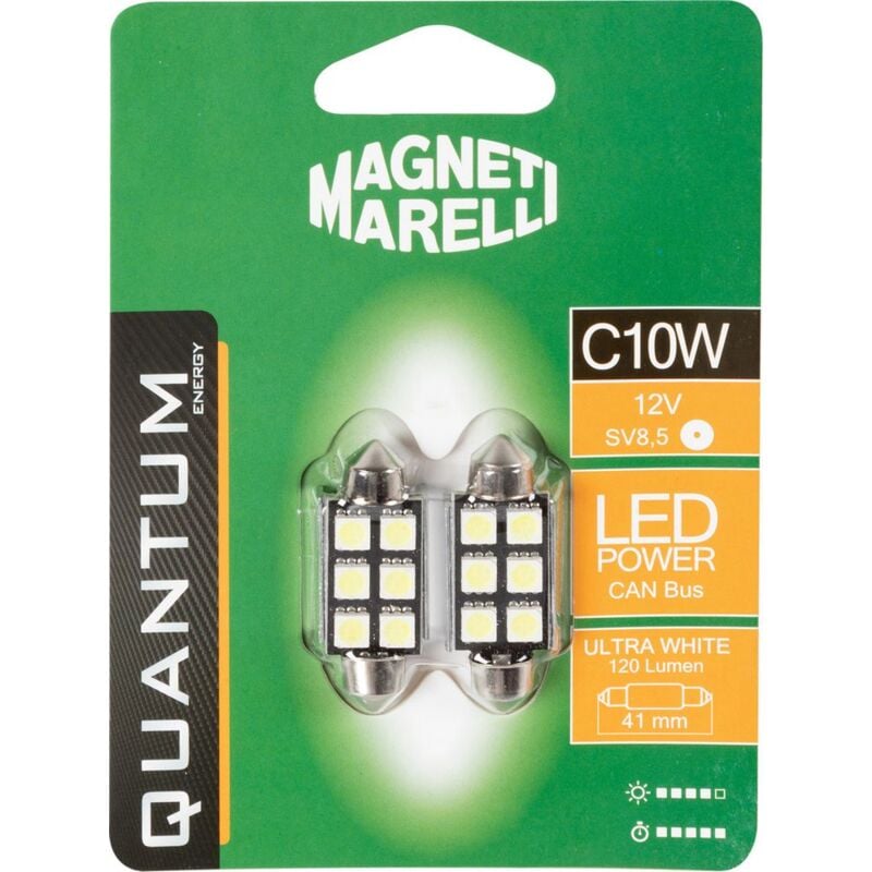 foto del prodotto lampadina siluro auto c5w 3 led 2 pezzi 12v sv8,5 tecnologia can bus led power