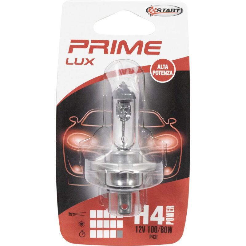 foto del prodotto lampadina singola auto alogena h4 12v 100 80w p43t
