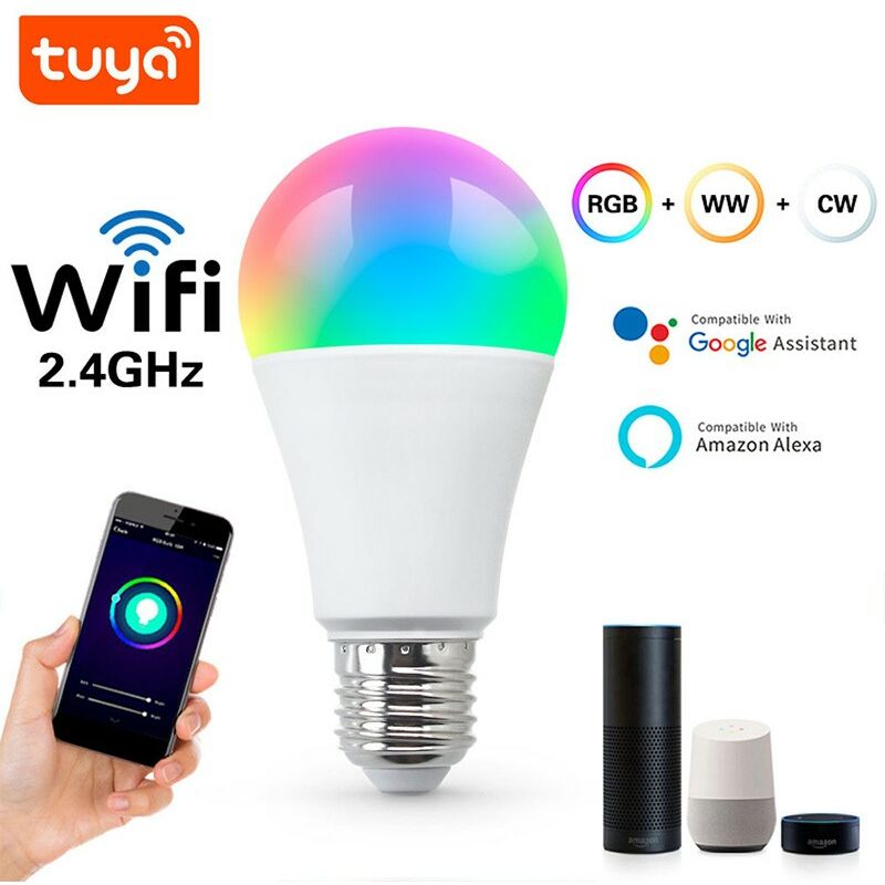 foto del prodotto lampadina smart wifi led rgbw 9w tuya