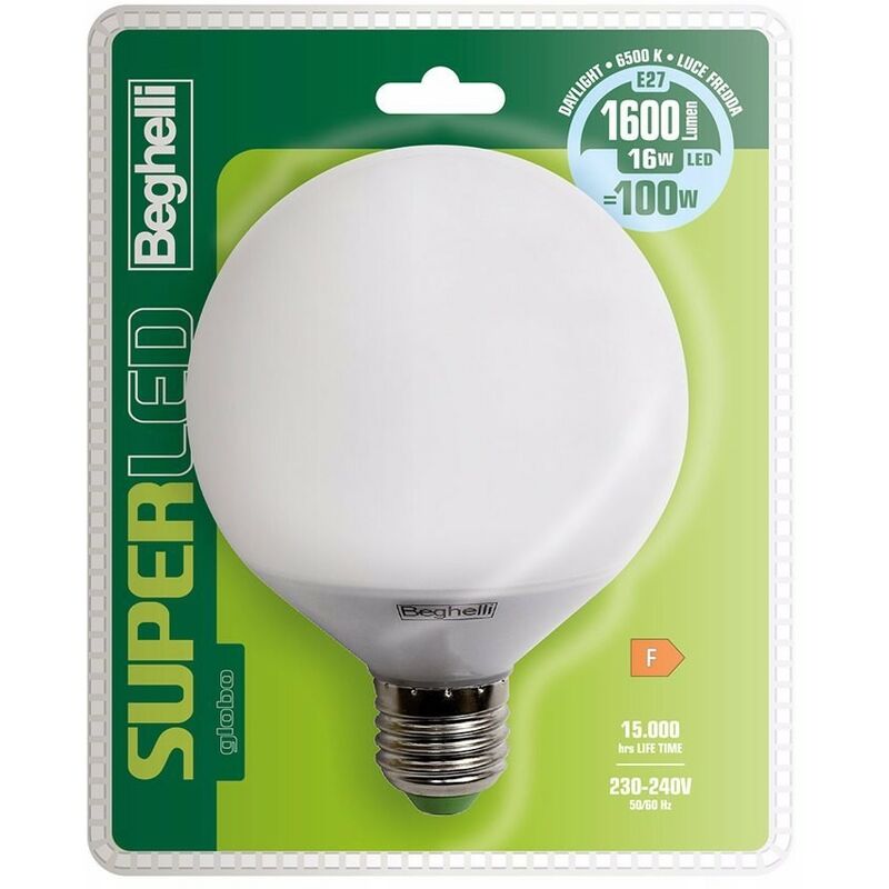 foto del prodotto lampadina superled globo e27 16w 6500k
