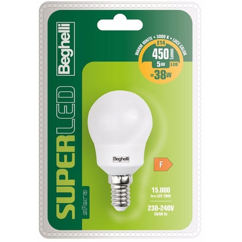 foto del prodotto lampadina superled sfera e14 5w 3000k