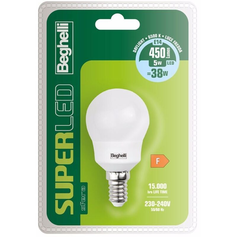 foto del prodotto lampadina superled sfera e14 5w 6500k