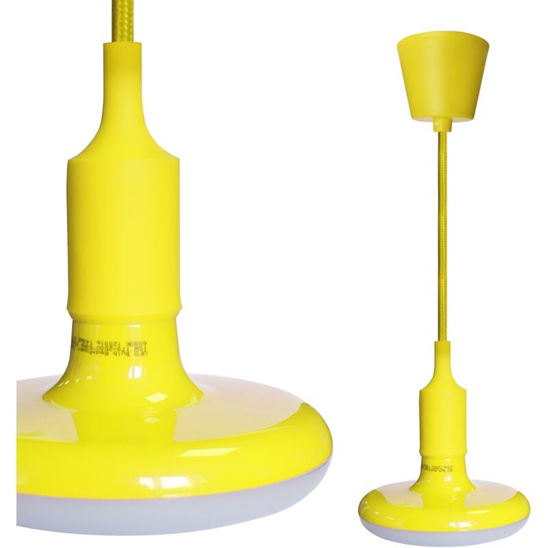 foto del prodotto lampadina ufo 15w led giallo cavo trecciato