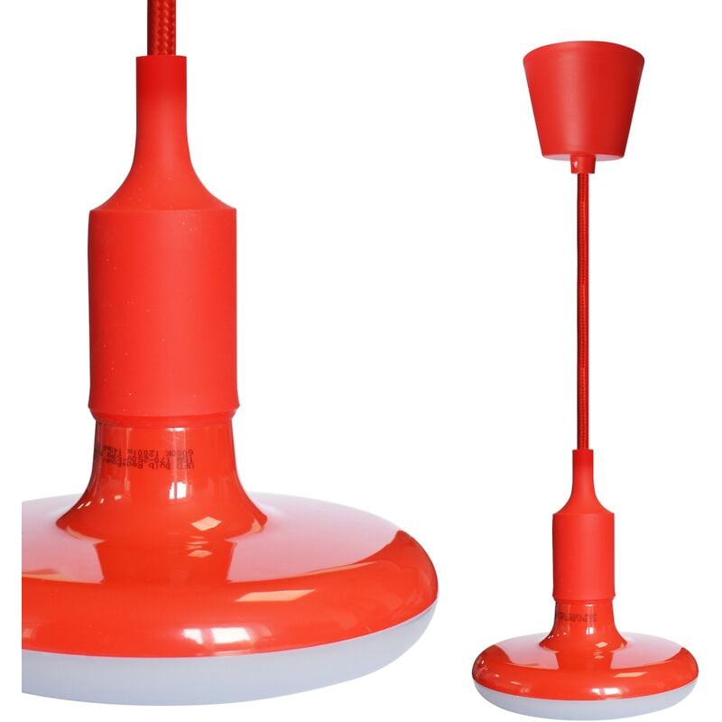 foto del prodotto lampadina ufo 15w led rossa cavo trecciato