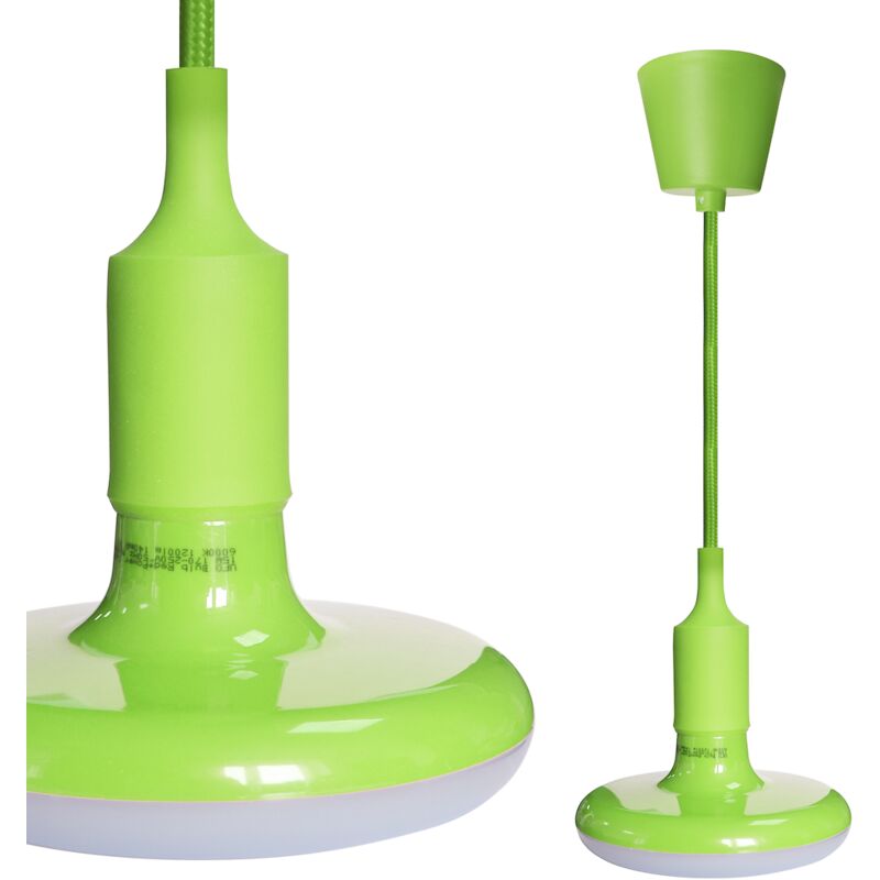 foto del prodotto lampadina ufo 15w led verde cavo trecciato