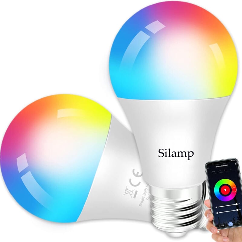 foto del prodotto lampadina wifi intelligente led smart multicolor e27 9w compatibile alexa google