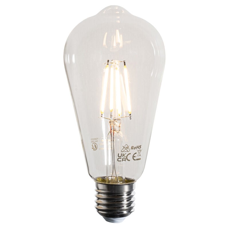 foto del prodotto lampadine a filamento led e27 st64 trasparenti 4w 470 lm 2700k luedd