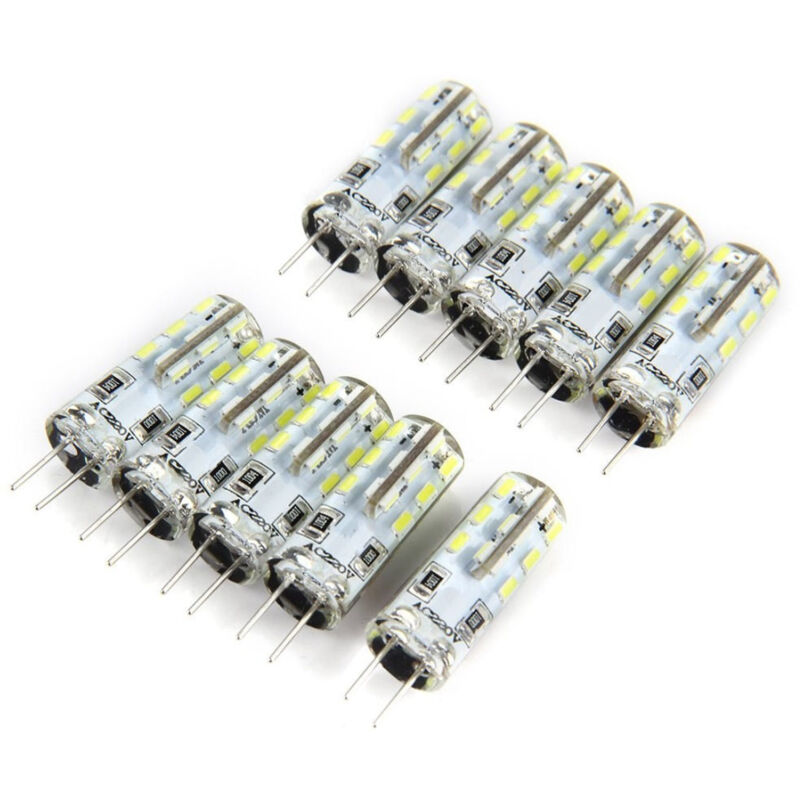 foto del prodotto lampadine a led lampade attacco g4 smd 3014 dc 12v super luminose per lampadari bianco caldo 4,5 watt trade shop traesio