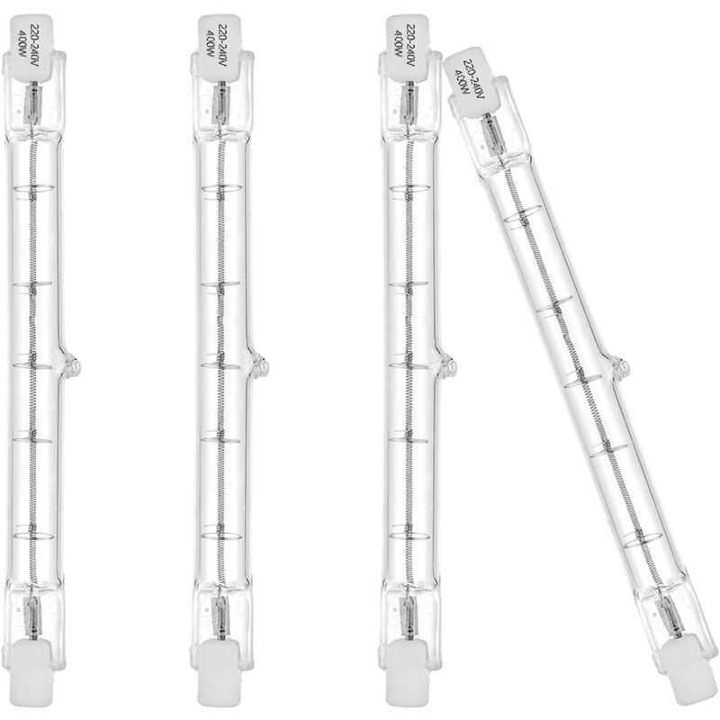 foto del prodotto lampadine alogene ecologiche r7s 118mm 400w 230v 5200lm bianco caldo 2700k lampadina tipo j per lavoro, sicurezza, illuminazione paesaggistica,